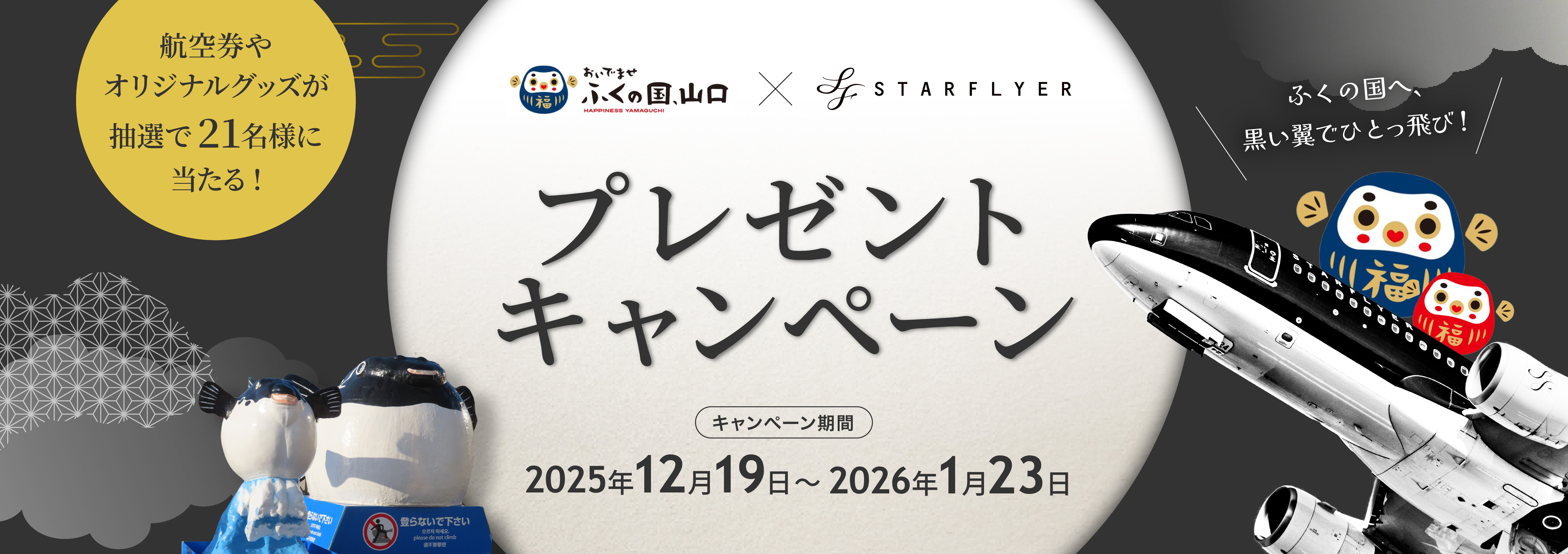 プレゼントキャンペーン 航空券やオリジナルグッズが抽選で21名様に当たる！
