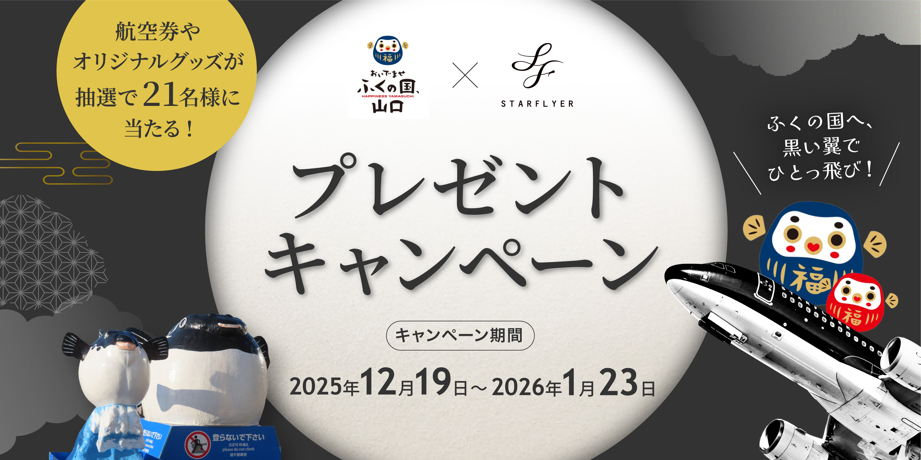 プレゼントキャンペーン 航空券やオリジナルグッズが抽選で21名様に当たる！