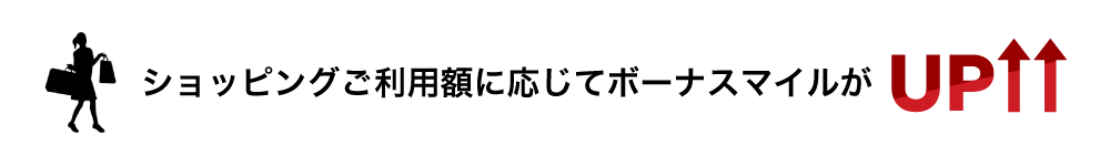 ショッピングご利用額に応じてボーナスマイルがアップ