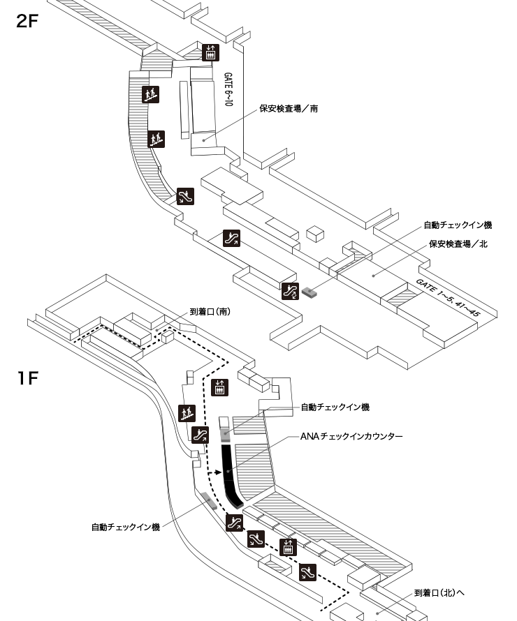 福岡空港 国内線旅客ターミナルビルの地図
