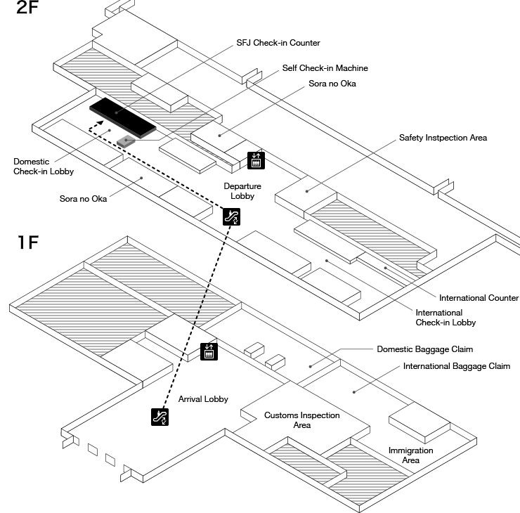 Map of Kitakyushu Airport Flight Terminal Building