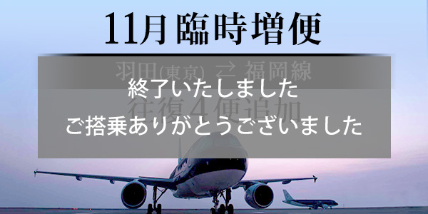 Substantial increase in flights between Tokyo (Haneda) and Fukuoka in November!