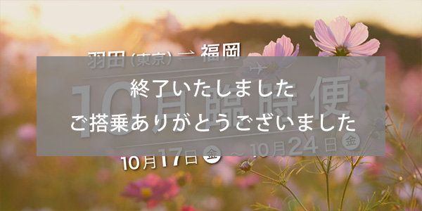 10月東京（羽田）⇔福岡線 臨時便