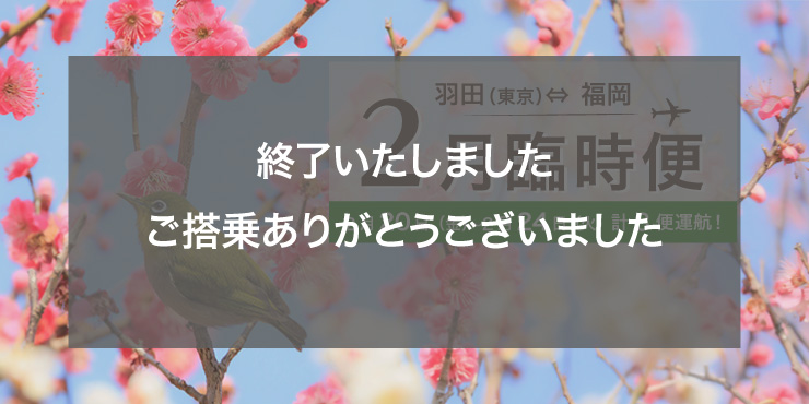 2月東京（羽田）&hArr;福岡線 臨時便