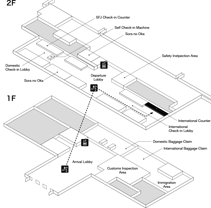 Map of Kitakyushu Airport Flight Terminal Building