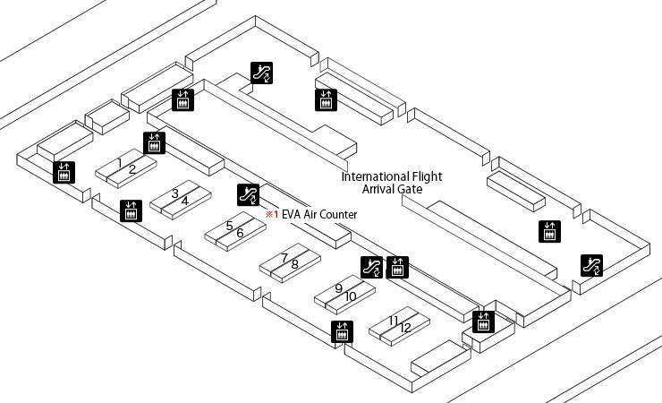 Map of Taiwan Taoyuan International Airport (Taipei) Terminal 1