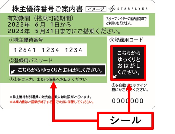 スターフライヤー株主優待 4 枚