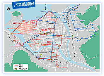 萩循環まぁーるバス路線図